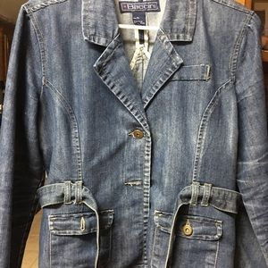 Belted denim jacket